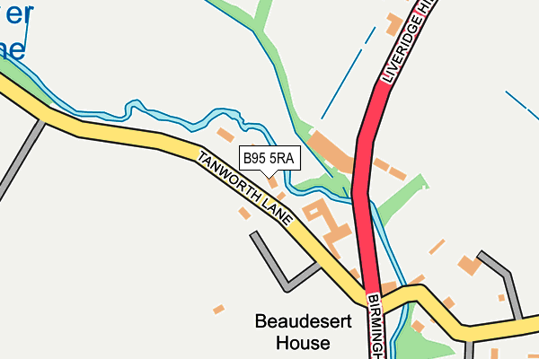 B95 5RA map - OS OpenMap – Local (Ordnance Survey)