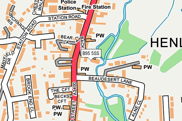 B95 5SS map - OS OpenMap – Local (Ordnance Survey)