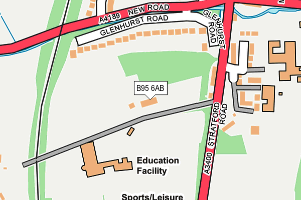 B95 6AB map - OS OpenMap – Local (Ordnance Survey)