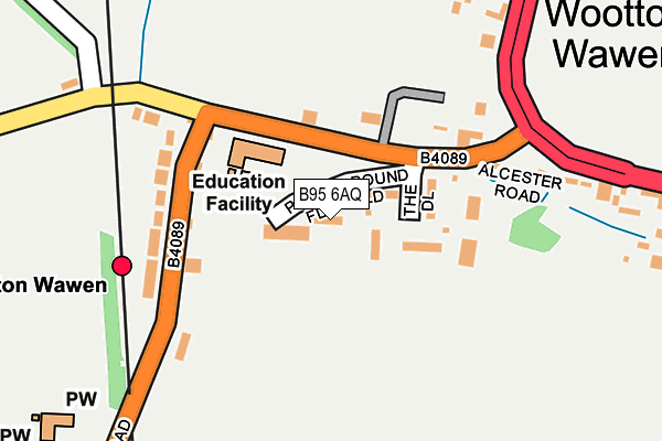 B95 6AQ map - OS OpenMap – Local (Ordnance Survey)