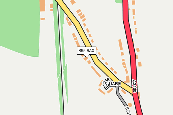 B95 6AX map - OS OpenMap – Local (Ordnance Survey)