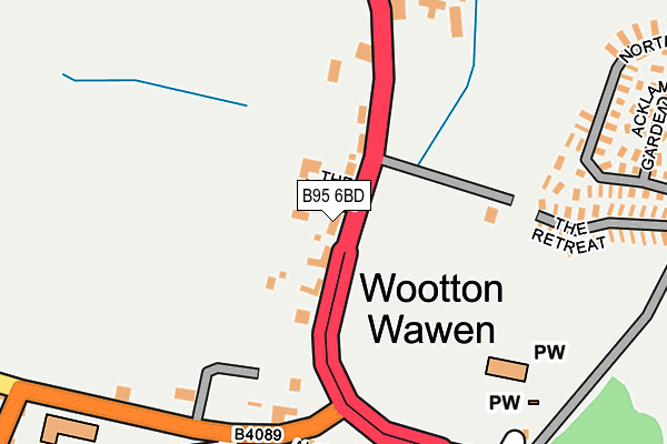 B95 6BD map - OS OpenMap – Local (Ordnance Survey)