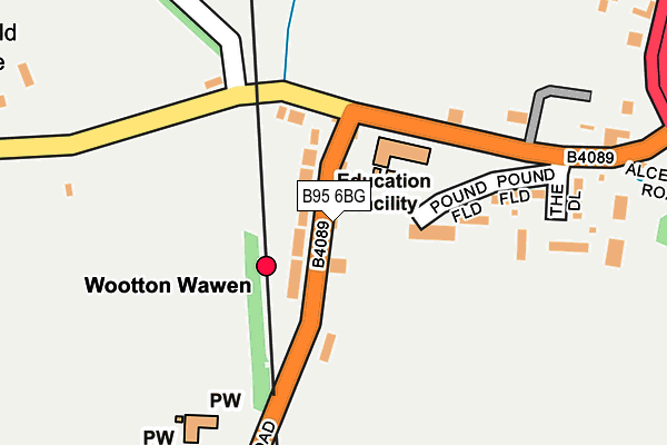 B95 6BG map - OS OpenMap – Local (Ordnance Survey)