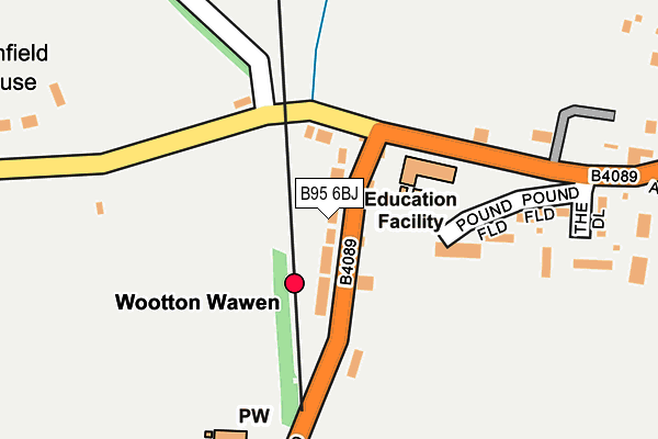 B95 6BJ map - OS OpenMap – Local (Ordnance Survey)