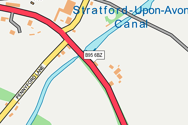 B95 6BZ map - OS OpenMap – Local (Ordnance Survey)