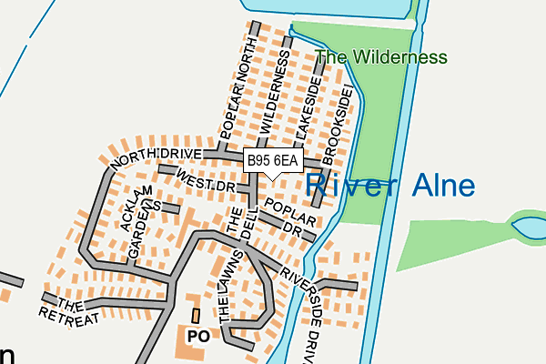 B95 6EA map - OS OpenMap – Local (Ordnance Survey)