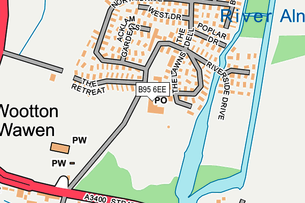 B95 6EE map - OS OpenMap – Local (Ordnance Survey)