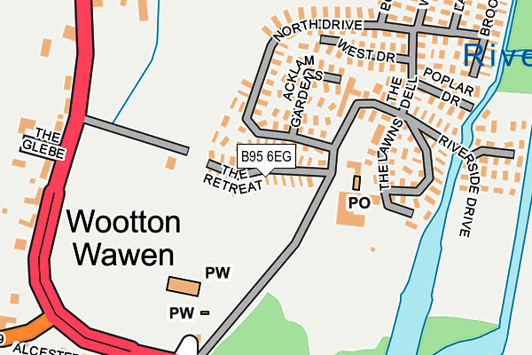 B95 6EG map - OS OpenMap – Local (Ordnance Survey)