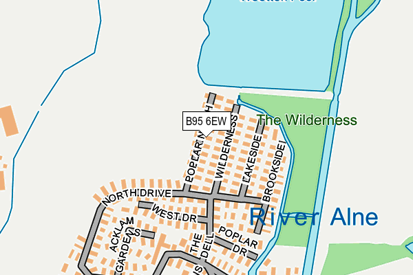 B95 6EW map - OS OpenMap – Local (Ordnance Survey)