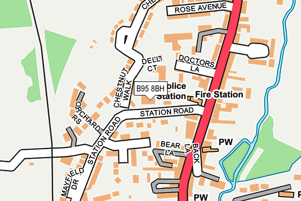 B95 8BH map - OS OpenMap – Local (Ordnance Survey)