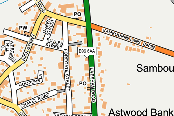 B96 6AA map - OS OpenMap – Local (Ordnance Survey)