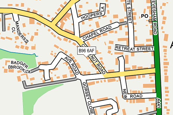 B96 6AF map - OS OpenMap – Local (Ordnance Survey)