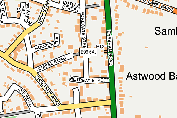 B96 6AJ map - OS OpenMap – Local (Ordnance Survey)