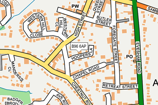 B96 6AP map - OS OpenMap – Local (Ordnance Survey)