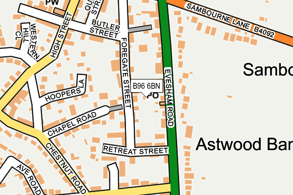 B96 6BN map - OS OpenMap – Local (Ordnance Survey)