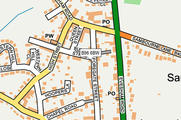 B96 6BW map - OS OpenMap – Local (Ordnance Survey)