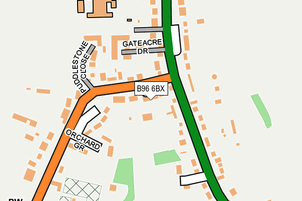 B96 6BX map - OS OpenMap – Local (Ordnance Survey)