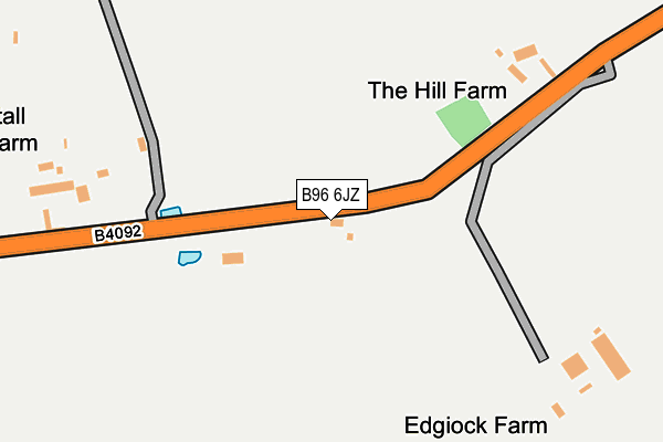 B96 6JZ map - OS OpenMap – Local (Ordnance Survey)