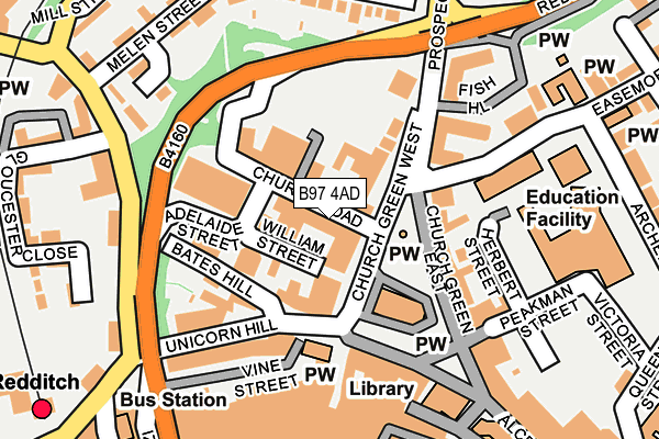 B97 4AD map - OS OpenMap – Local (Ordnance Survey)