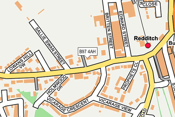 B97 4AH map - OS OpenMap – Local (Ordnance Survey)