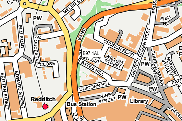 B97 4AL map - OS OpenMap – Local (Ordnance Survey)