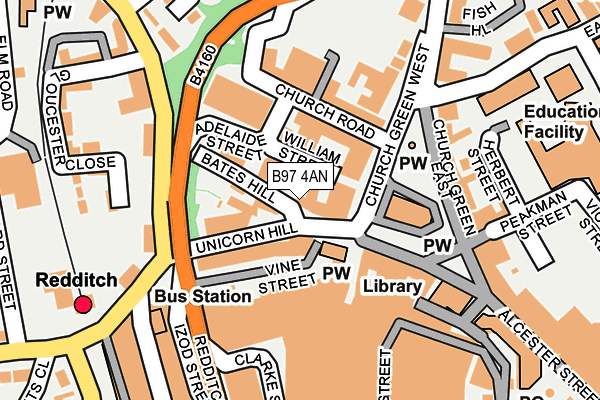 B97 4AN map - OS OpenMap – Local (Ordnance Survey)
