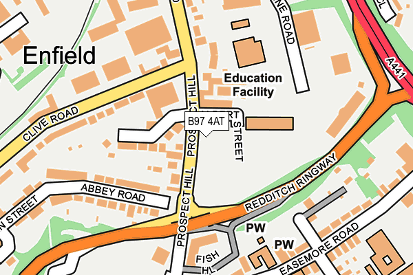 B97 4AT map - OS OpenMap – Local (Ordnance Survey)