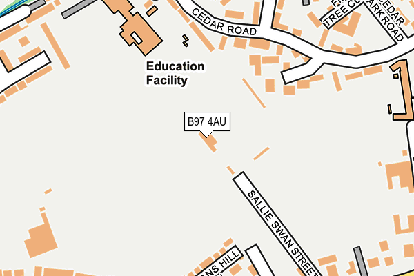 B97 4AU map - OS OpenMap – Local (Ordnance Survey)