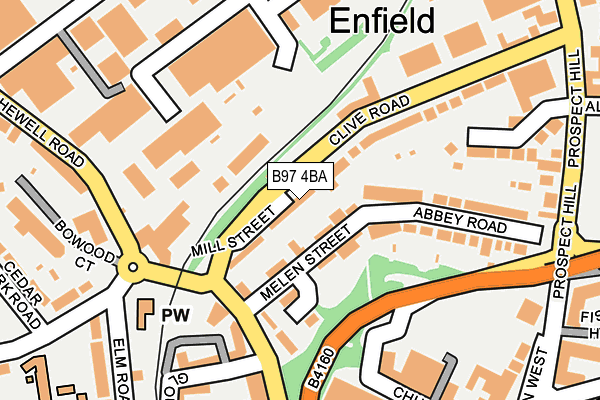 B97 4BA map - OS OpenMap – Local (Ordnance Survey)