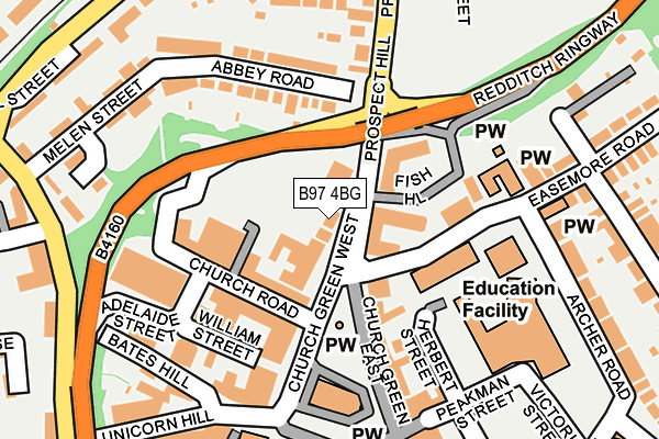 B97 4BG map - OS OpenMap – Local (Ordnance Survey)