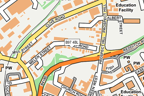 B97 4BL map - OS OpenMap – Local (Ordnance Survey)