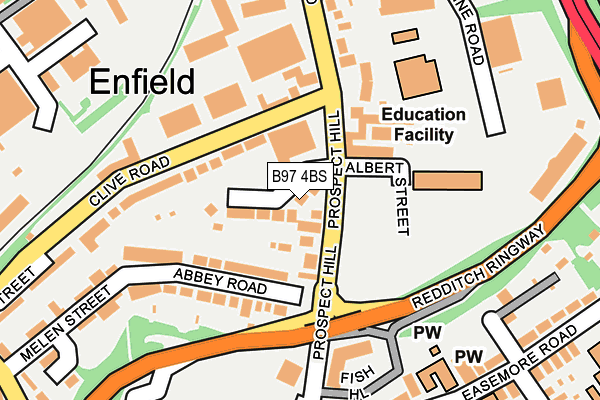 B97 4BS map - OS OpenMap – Local (Ordnance Survey)