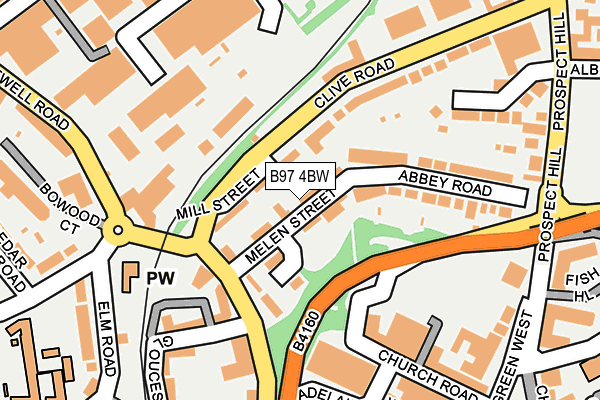B97 4BW map - OS OpenMap – Local (Ordnance Survey)