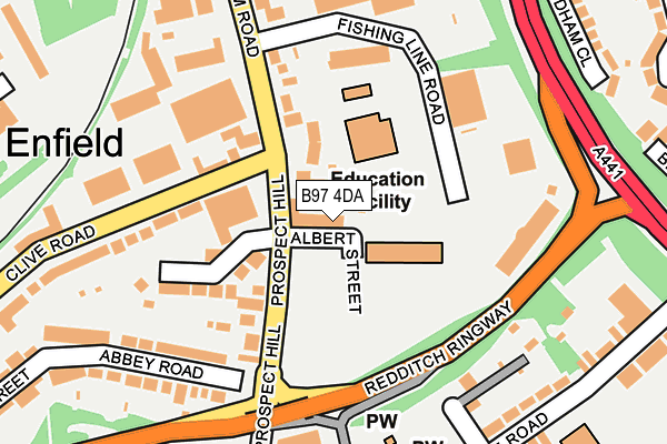 B97 4DA map - OS OpenMap – Local (Ordnance Survey)