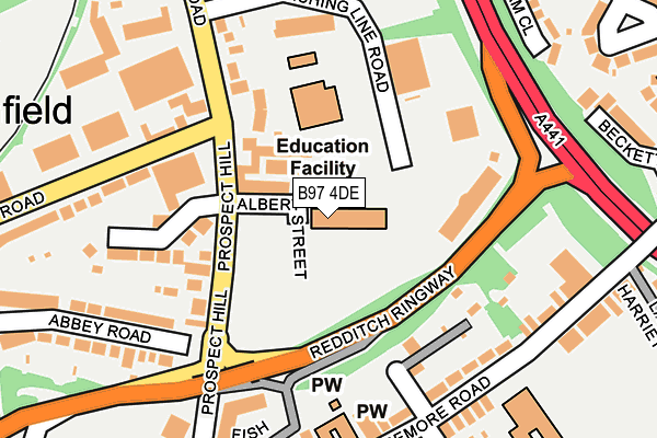 B97 4DE map - OS OpenMap – Local (Ordnance Survey)