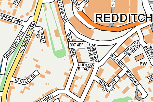 B97 4EF map - OS OpenMap – Local (Ordnance Survey)