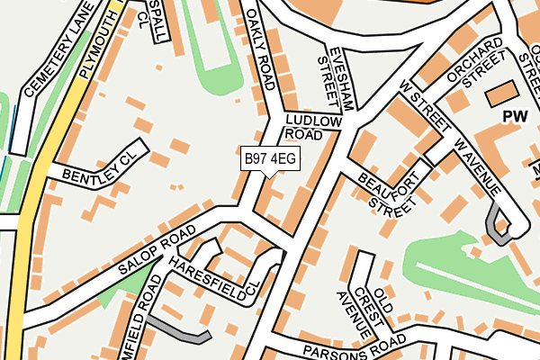 B97 4EG map - OS OpenMap – Local (Ordnance Survey)