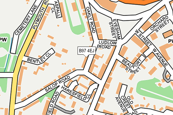 B97 4EJ map - OS OpenMap – Local (Ordnance Survey)