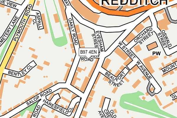 B97 4EN map - OS OpenMap – Local (Ordnance Survey)