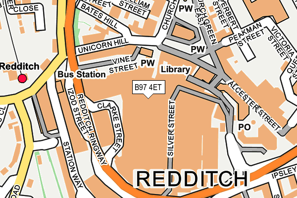 B97 4ET map - OS OpenMap – Local (Ordnance Survey)