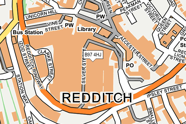 B97 4HJ map - OS OpenMap – Local (Ordnance Survey)