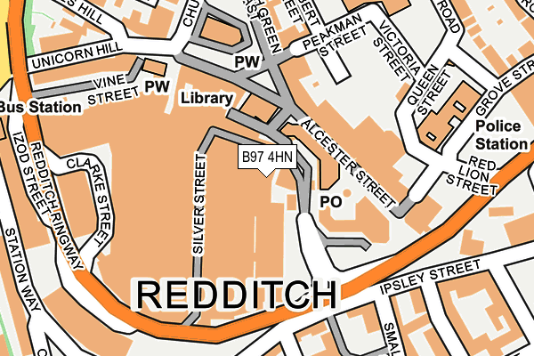 B97 4HN map - OS OpenMap – Local (Ordnance Survey)