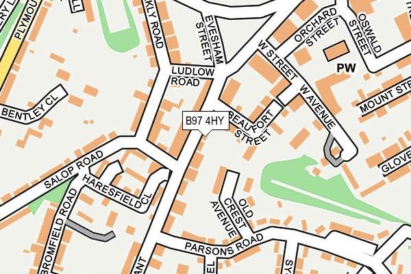 B97 4HY map - OS OpenMap – Local (Ordnance Survey)