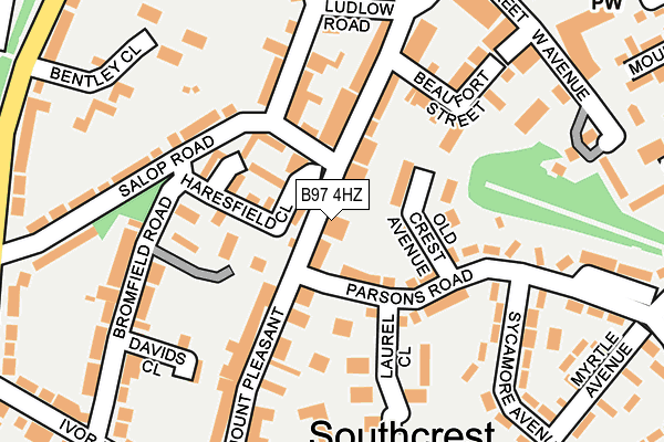 B97 4HZ map - OS OpenMap – Local (Ordnance Survey)