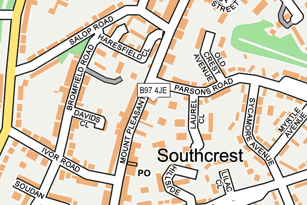 B97 4JE map - OS OpenMap – Local (Ordnance Survey)