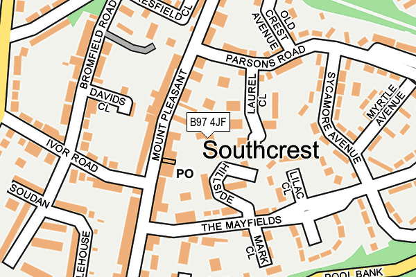 B97 4JF map - OS OpenMap – Local (Ordnance Survey)