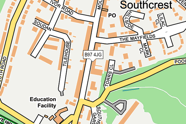 B97 4JG map - OS OpenMap – Local (Ordnance Survey)