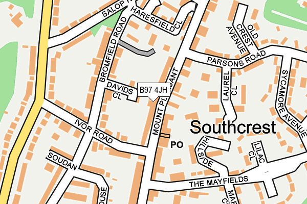 B97 4JH map - OS OpenMap – Local (Ordnance Survey)