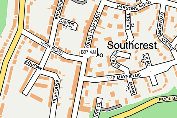 B97 4JJ map - OS OpenMap – Local (Ordnance Survey)