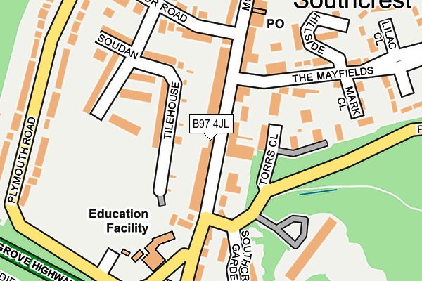 B97 4JL map - OS OpenMap – Local (Ordnance Survey)